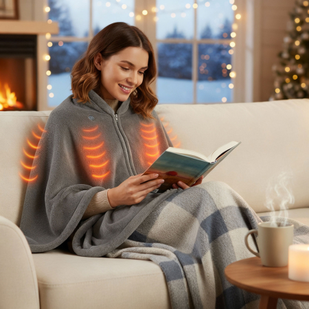 Casa si Gradina - Patura electrica USB 150x80cm, patura incalzire cu 3 trepte temperatura 40 52C pentru relaxare