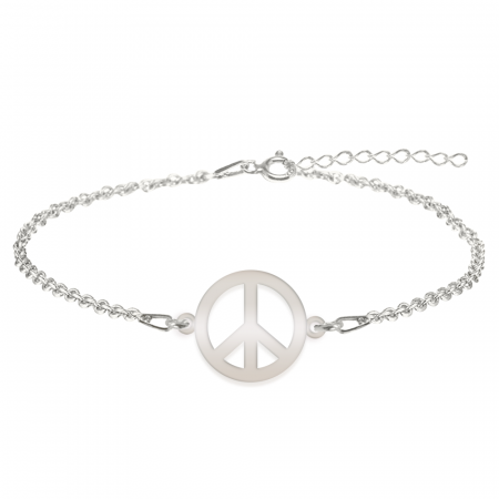 Bratari personalizate - Peace - Bratara personalizata semnul pacii din argint 925