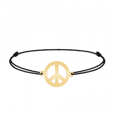 Peace - Bratara personalizata semnul pacii din argint 925 placat cu aur galben 24K [1]