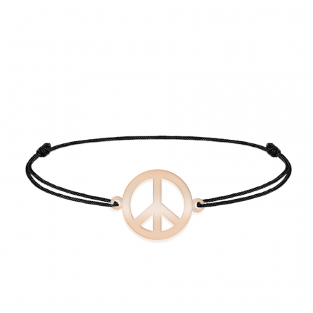 Bratari personalizate - Peace - Bratara personalizata semnul pacii din argint 925 placat cu aur roz