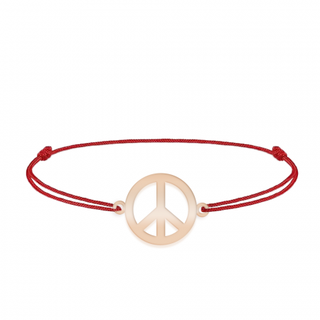Peace - Bratara personalizata semnul pacii din argint 925 placat cu aur roz [1]