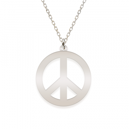Lantisoare si coliere din argint - Peace - Colier personalizat semnul pacii din argint 925