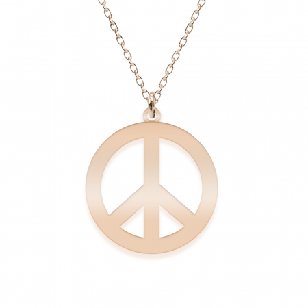 Bratari personalizate - Peace - Colier personalizat semnul pacii din argint 925 placat cu aur roz