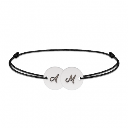 Bratari personalizate - Penny - Bratara personalizata snur doi banuti din argint 925