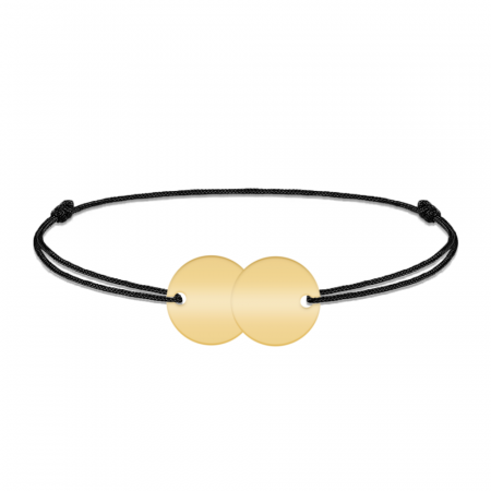 Penny - Bratara personalizata snur doi banuti din argint 925 placat cu aur galben 24K [3]
