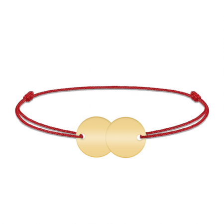 Penny - Bratara personalizata snur doi banuti din argint 925 placat cu aur galben 24K [1]
