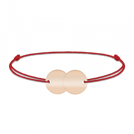 Penny - Bratara personalizata snur doi banuti din argint 925 placat cu aur roz [1]