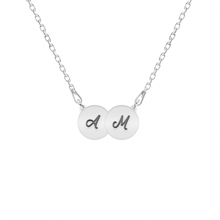 Lantisoare cu text personalizat din argint - Penny - Colier personalizat doi banuti din argint 925