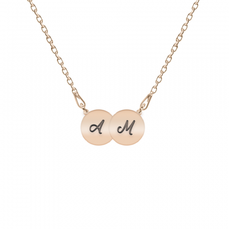 Bijuterii din argint placate cu aur 24K - Penny - Colier personalizat doi banuti din argint 925 placat cu aur roz