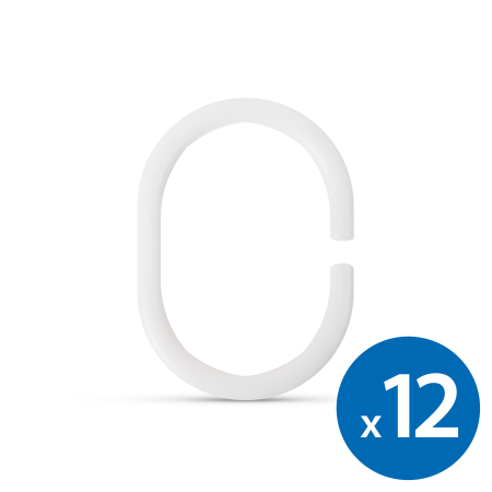 Pentru casa - Perdea inel - plastic, oval - 12 bucati / ambalaj