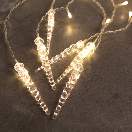 Perdea luminoasă LED - cu țurțuri - 3,5 x 0,7 m - 180 LED-uri alb cald - IP44 [3]