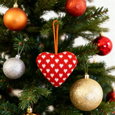 Pernă decorativă mini din textil - inimă - cu agățătoare - 12 x 5 x 11 cm - 5 modele [4]