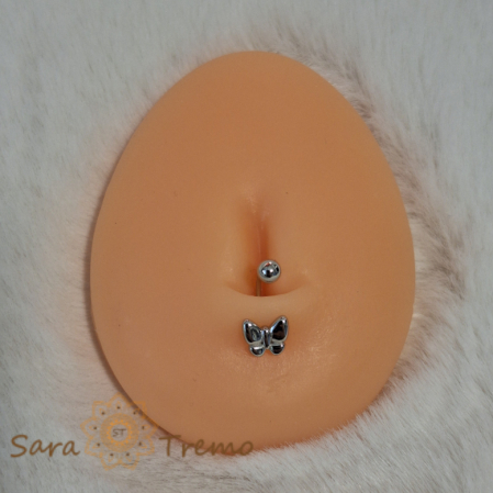 Piercinguri cu pret redus - Piercing Buric din Argint cu Decor Fluture