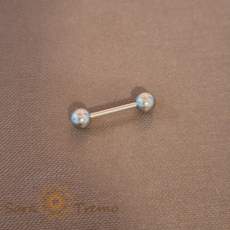 Cercei pentru nas - Piercing limbă titan cu bile extra-mari