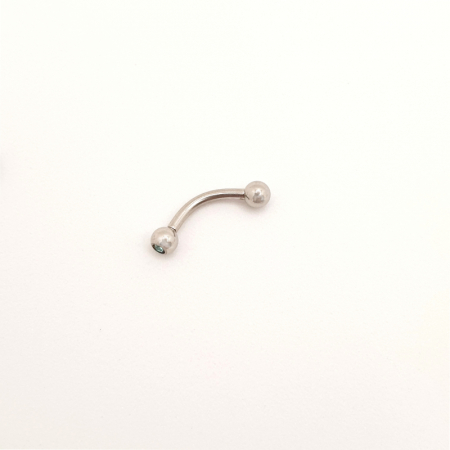 Piercing curbat cu bilă mică și cristal zirconia bleu [1]