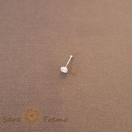 Piercinguri - Piercing din argint cu cristal zirconia mare - SaraTremo