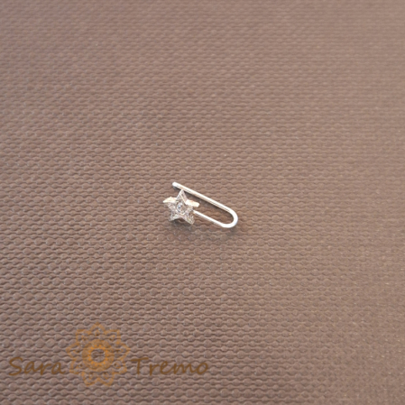 Piercinguri - Piercing fals pentru nas din argint Danger