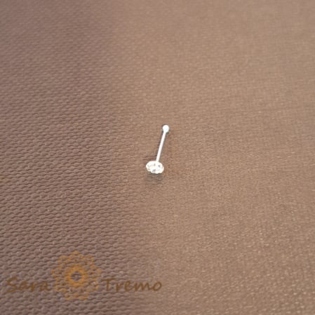 Cercei pentru nas - Piercing pentru nas din argint cu cristal zirconia alb - SaraTremo