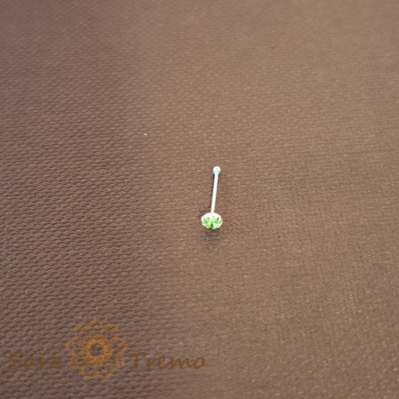 Cercei pentru nas - Piercing pentru nas din argint cu cristal zirconia verde - SaraTremo