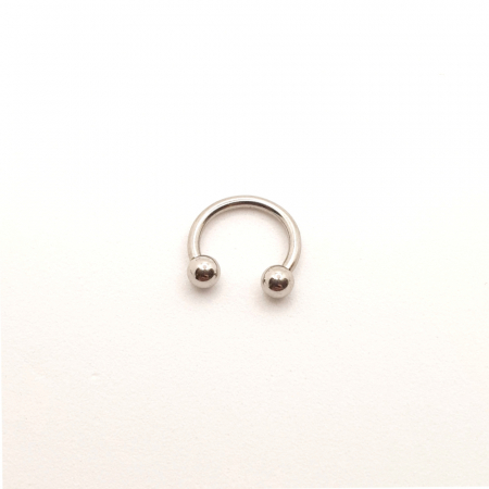 Piercinguri - Piercing potcoavă elegant cu bile mari din Titan