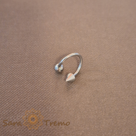 Piercing pentru ureche - Piercing Spiralat din Titan cu Săgeată Mare și Bilă Mare