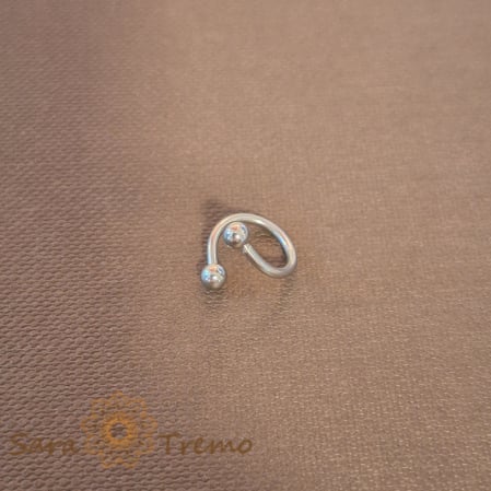 Piercing pentru ureche - Piercing Spiralat Discret din Titan cu Bile Mici