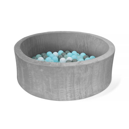 Casa si Gradina - Piscina uscata pentru copii cu bile Ø90cm gri, loc de joaca din spuma pentru camera copilului