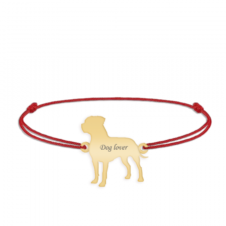 Pitbull - Bratara personalizata snur Pitbull din argint 925 placat cu aur galben 24K [3]