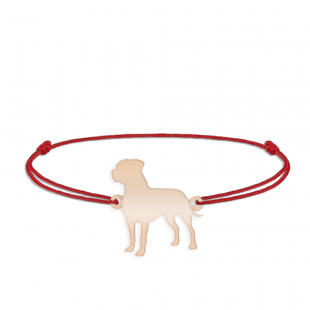 Pitbull - Bratara personalizata snur Pitbull din argint 925 placat cu roz [2]