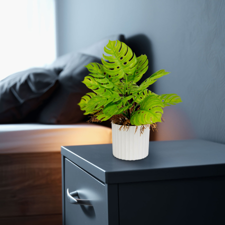 Pentru casa - Planta artificiala Monstera decorativa 22 cm, in ghiveci, design realist, decor casa birou