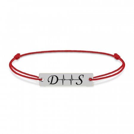Pulse - Bratara din argint personalizata cu initiale si puls [1]