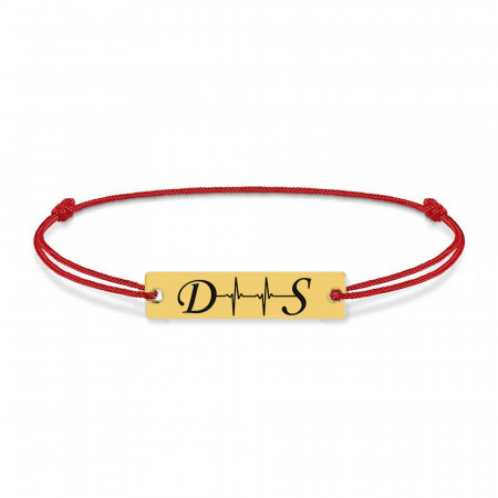 Pulse - Bratara din argint placat cu aur galben 24K personalizata cu initiale si puls [1]