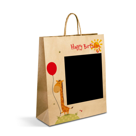 Pungă cadou - hârtie "Craft" - 265 x 127 x 330 mm - 2 tipuri/ pachet [2]