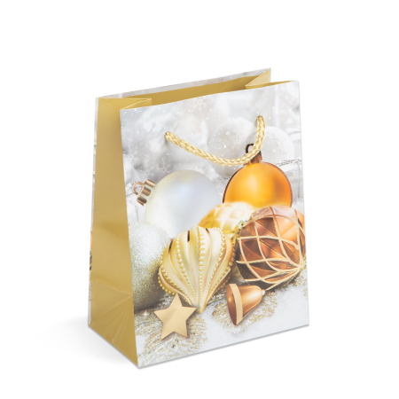 Pungă cadou pentru Crăciun - hârtie - 114 x 64 x 146 mm - 4 tipuri/ pachet [4]