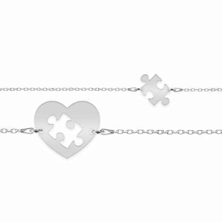 Bijuterii de cuplu si familie - Set bratari personalizate puzzle pentru cuplu - argint 925
