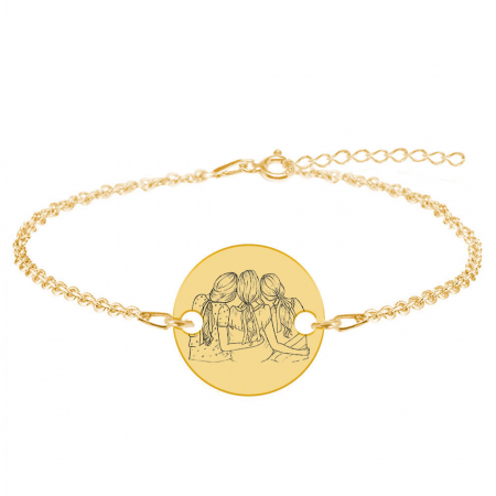 Bratari personalizate - Queens - Bratara personalizata din argint 925 placat cu aur galben 24K pentru cele mai bune prietene