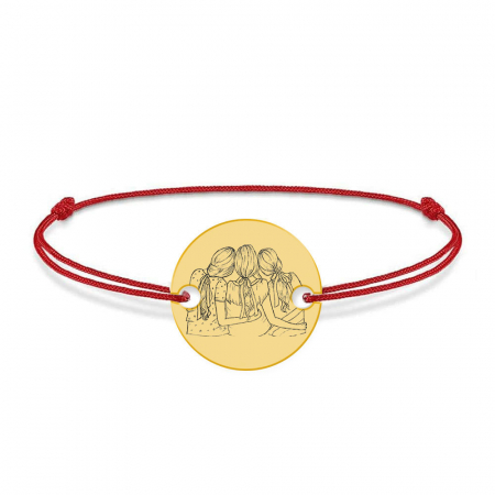 Bratari personalizate - Queens - Bratara personalizata din argint 925 placata cu aur 24K pentru cele mai bune prietene - snur