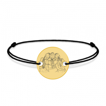 Queens - Bratara personalizata din argint 925 placata cu aur 24K pentru cele mai bune prietene - snur [2]