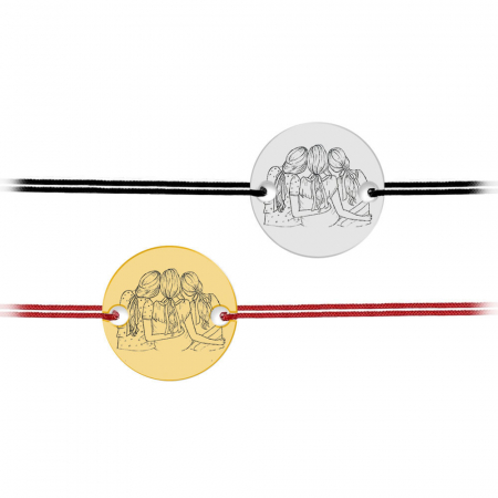 Queens - Bratara personalizata din argint 925 placata cu aur 24K pentru cele mai bune prietene - snur [1]