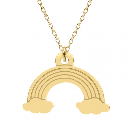 Bijuterii placate cu aur - Rainbow - Colier personalizat din argint 925 placat cu aur galben 24K Curcubeu