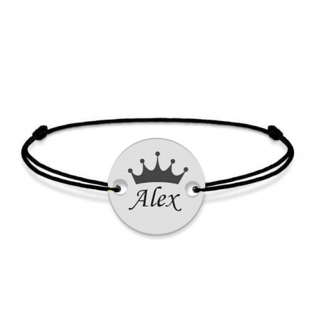 Regali - Bratara personalizata banut argint 925 cu nume si coroana [1]