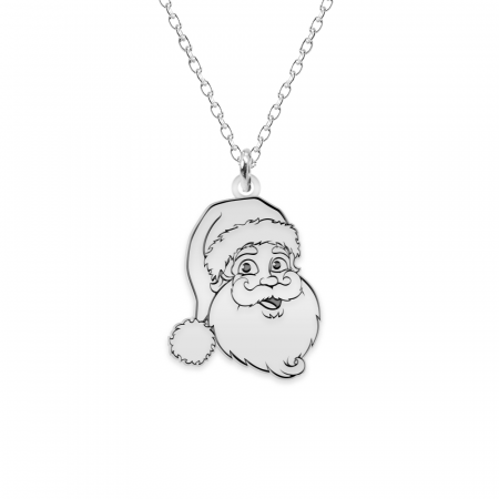 Lantisoare si coliere din argint - Santa - Colier personalizat Mos Craciun din argint 925