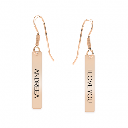 Cercei personalizati - Sara- Cercei personalizati din argint  925 placat cu aur roz