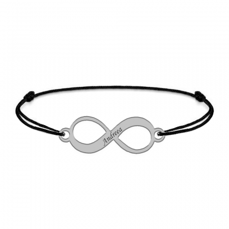 Bratari personalizate - Saray - Bratara din snur cu infinit din argint personalizabila cu nume