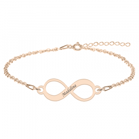Bijuterii personalizate - Saray - Bratara personalizata cu infinit din argint placat cu aur roz