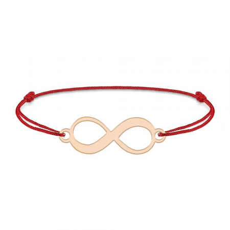 Saray - Bratara personalizata cu snur si infinit din argint placat cu aur roz [1]