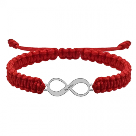 Saray - Bratara personalizata snur impletit infinit si nume gravat din argint 925 [1]