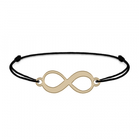 Saray - Bratara personalizata snur si infinit cu nume din Aur 14 karate - 0,14 grame,15 x 5.3 mm [3]