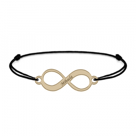 Saray - Bratara personalizata snur si infinit cu nume din Aur 14 karate - 0,14 grame,15 x 5.3 mm [2]