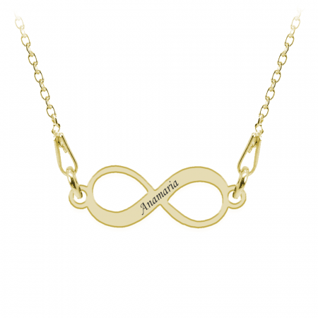 Bijuterii placate cu aur - Saray - Colier din argint 925 placat cu aur galben 24K personalizat cu nume - Infinit